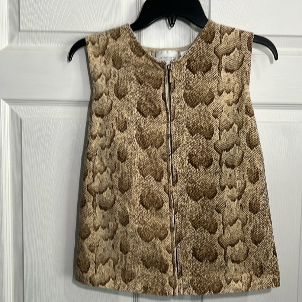 Liz Claiborne Snake Print Ribbed Knit Zip Up Vest - Size Large